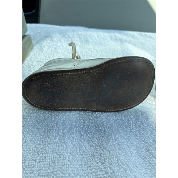 Vintage TRIMFOOT WHITE LEATHER WALKING SHOES BABY TODDLER - Picture 11 of 16